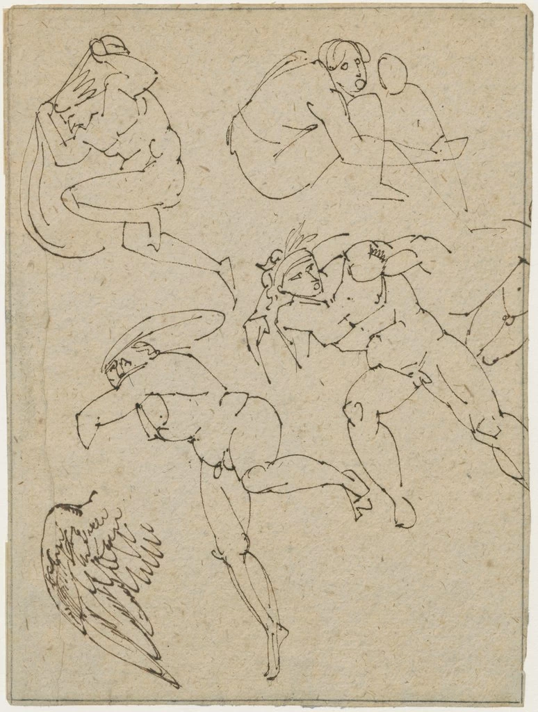 Jean - Baptiste Wicar, Studi di nudi maschili